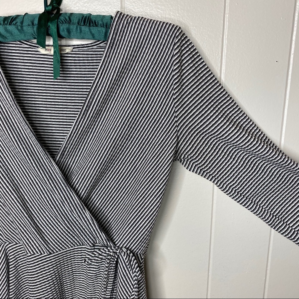 Rolla Coster Black Striped Wrap Dress